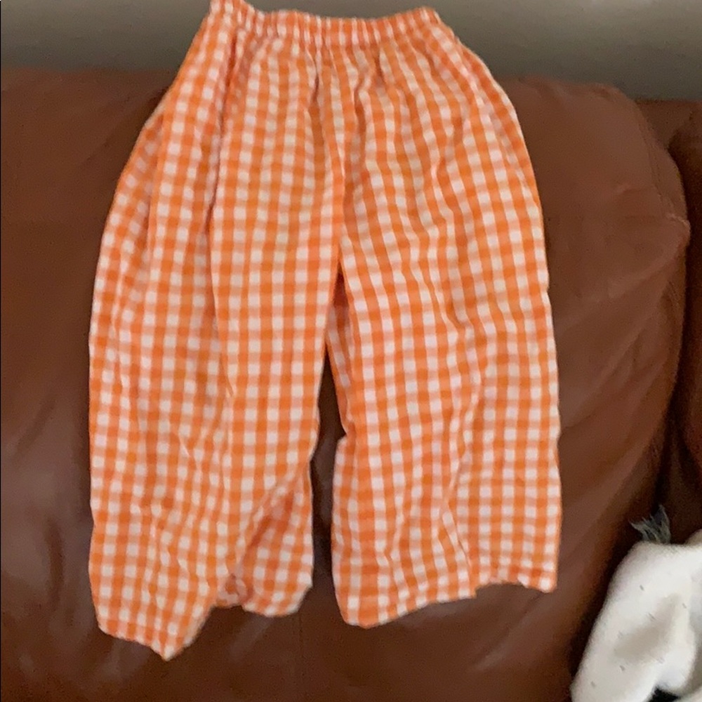 Boys orange plaid pants